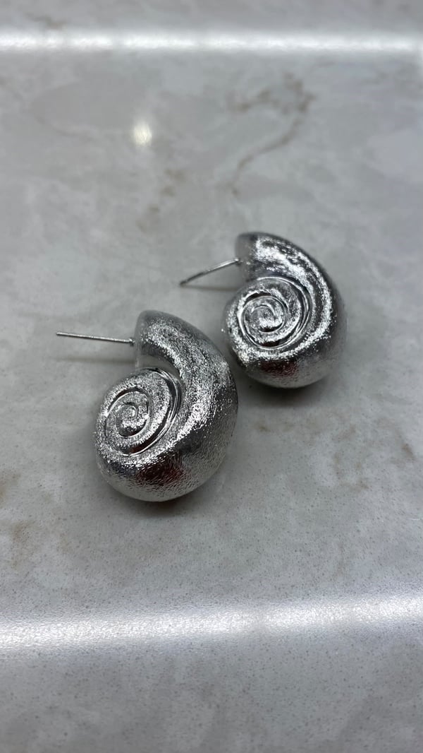 Salyangoz Silver Küpe