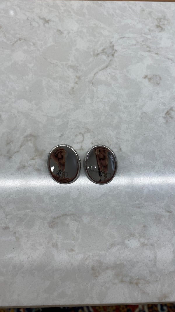 Silver Düğme Küpe