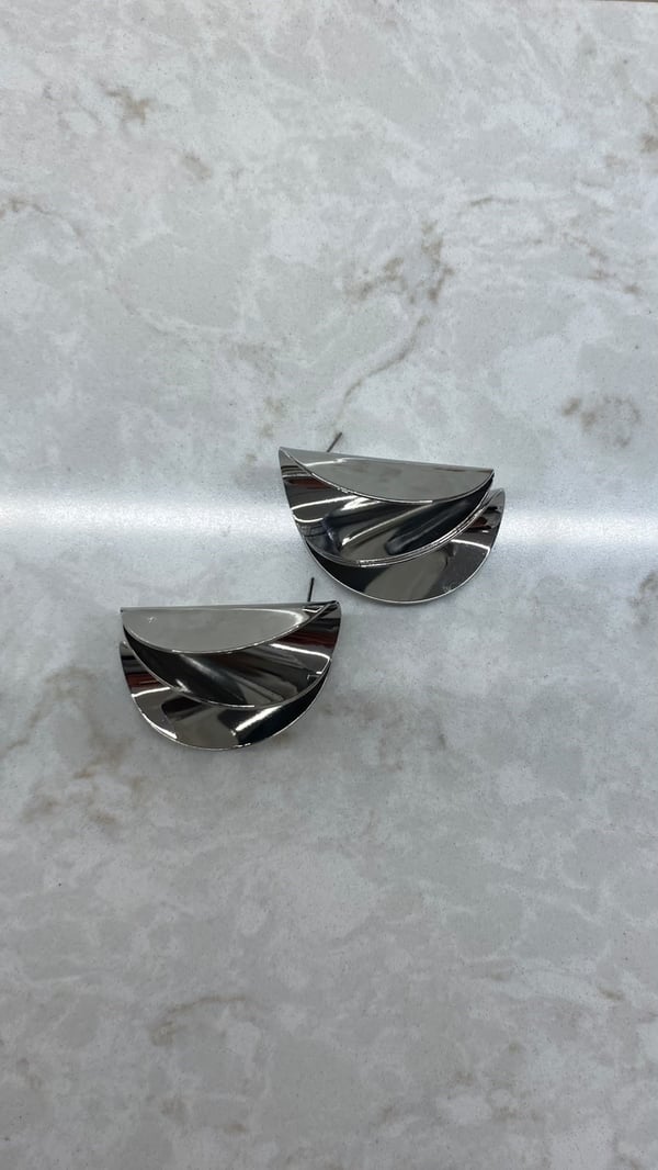 Silver Yamuk Daire Küpe