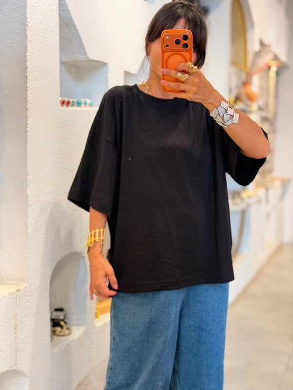 Siyah Basic Oversize Tişört