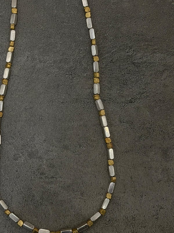 Uzun Çift Renkli Dikdörtgen Kolye