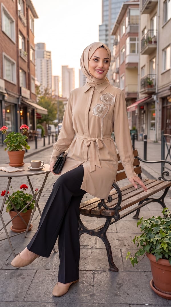 Brode Nakış Detaylı Tunik