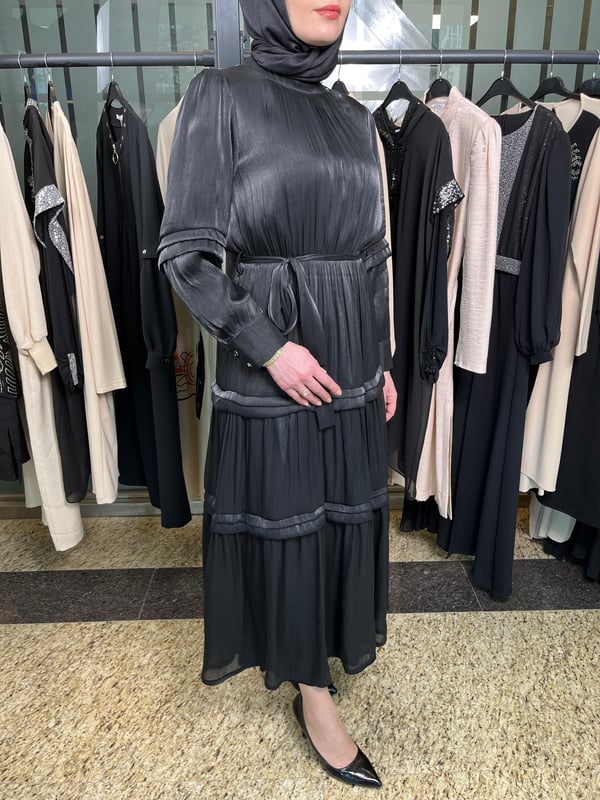 İpek Organze Kumaş Elbise 3037