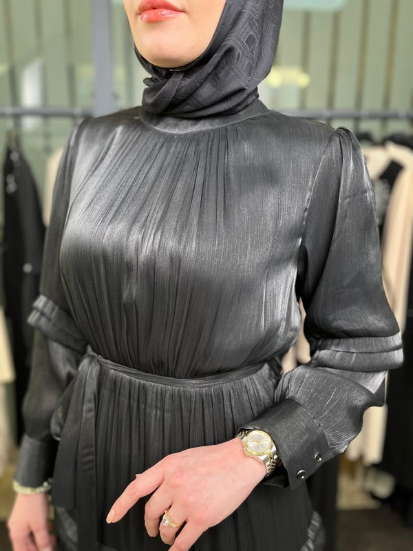 İpek Organze Kumaş Elbise 3037