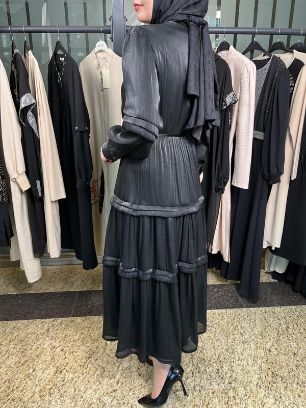 İpek Organze Kumaş Elbise 3037