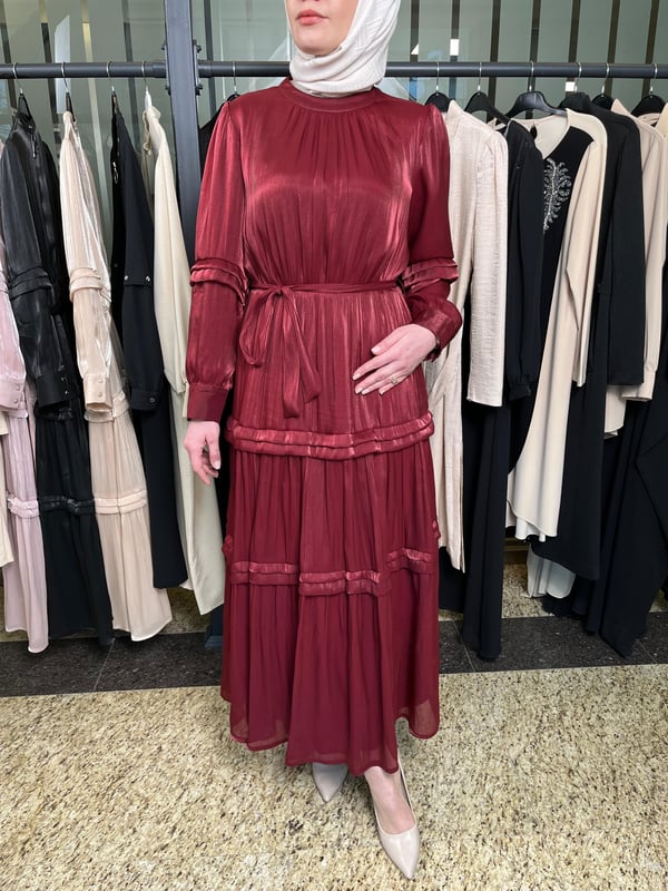 İpek Organze Kumaş Elbise 3037
