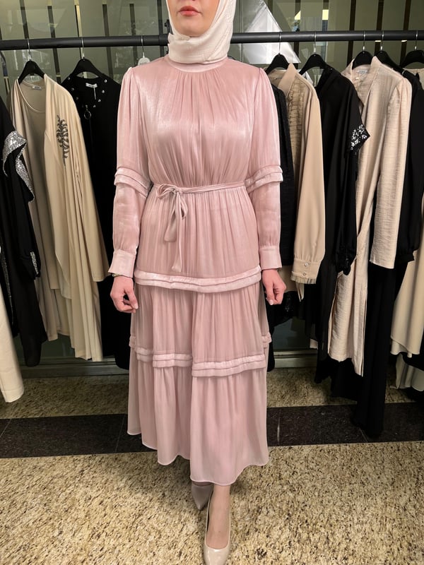 İpek Organze Kumaş Elbise 3037