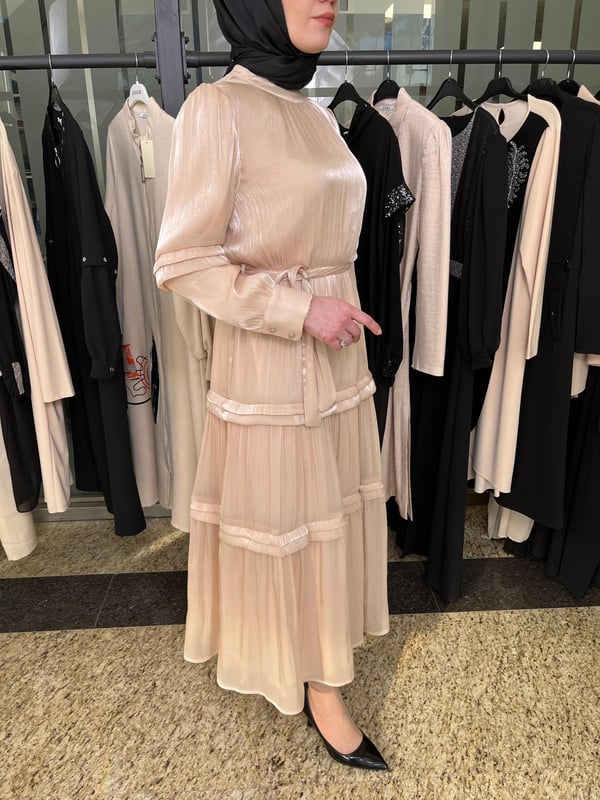 İpek Organze Kumaş Elbise 3037