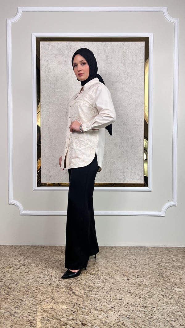 Nakış ve Boncuk Süslemeli Gömlek 3267