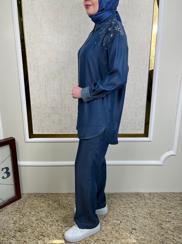 Nakışlı Tencel Gömlek 3131