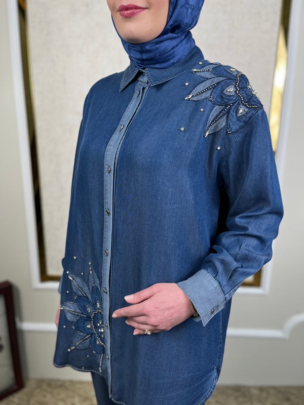 Nakışlı Tencel Gömlek 3131