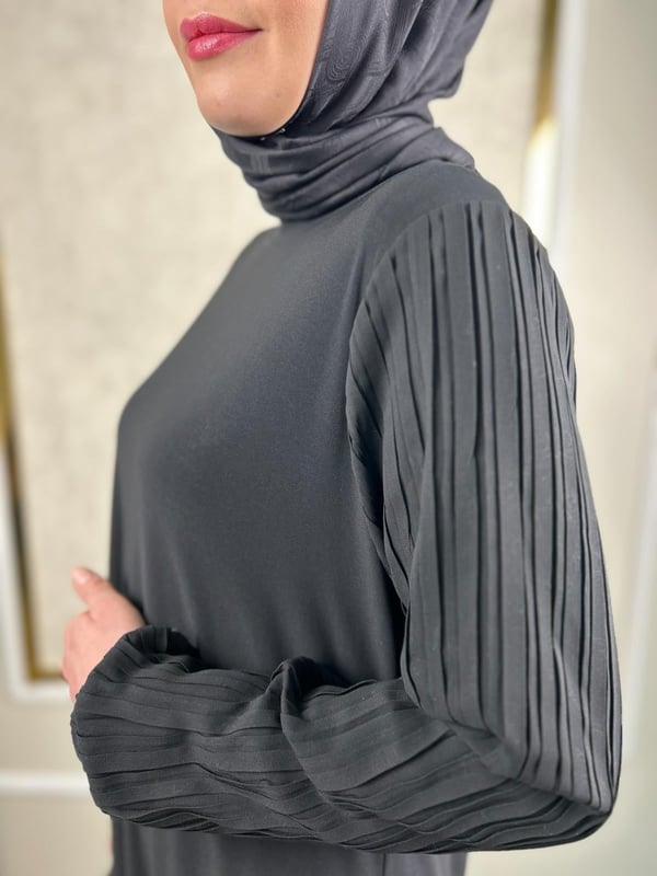 Plise Detaylı Elbise  9153