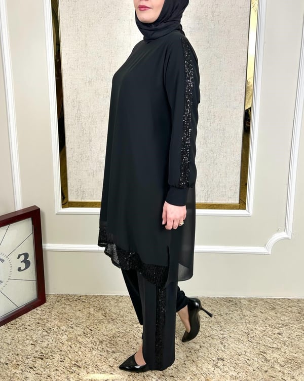 Pul Süslemeli Tunik-Pantolon takım 6044