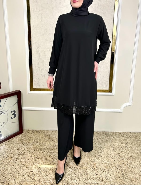 Pul Süslemeli Tunik-Pantolon takım 6044