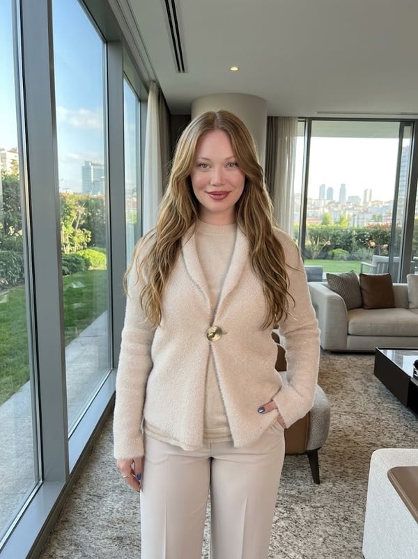Pullu Angora Hırka 9721