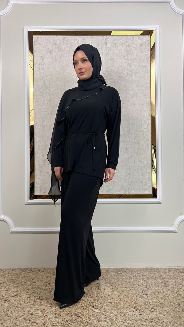 Şifonlu Taş Süslemeli Tunik 3320