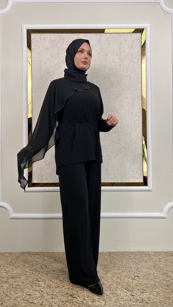 Şifonlu Taş Süslemeli Tunik 3320
