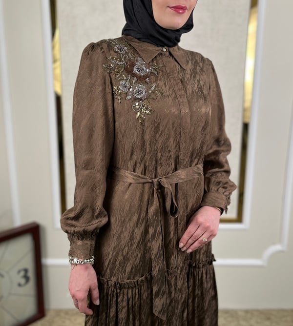 Süslemeli Jakar Elbise 3183