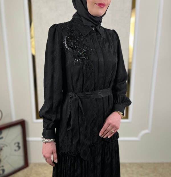 Süslemeli Jakar Elbise 3183