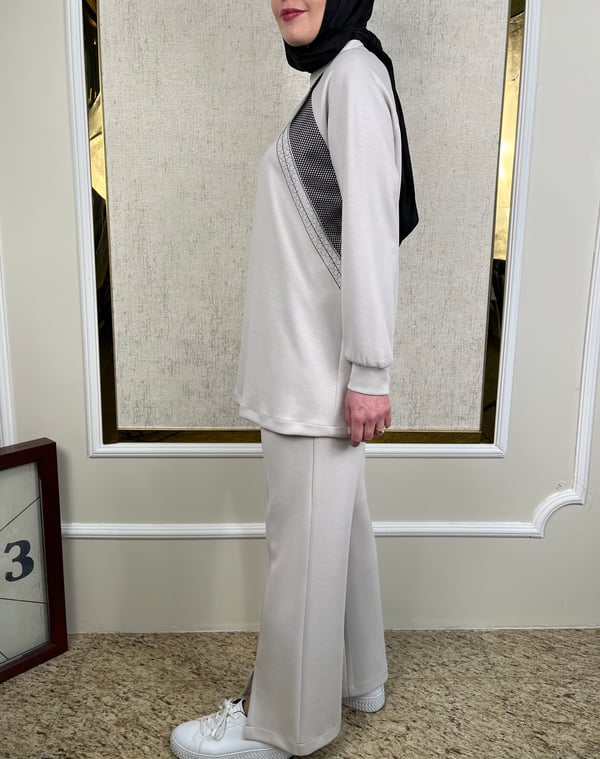 Taş Süslemeli Tunik-Pantolon Takım 2425