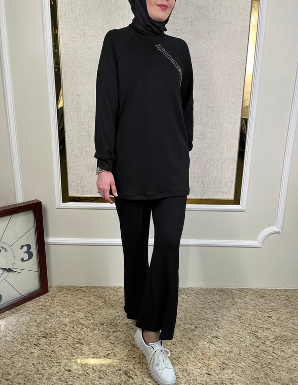 Taş Süslemeli Tunik-Pantolon Takım 2425