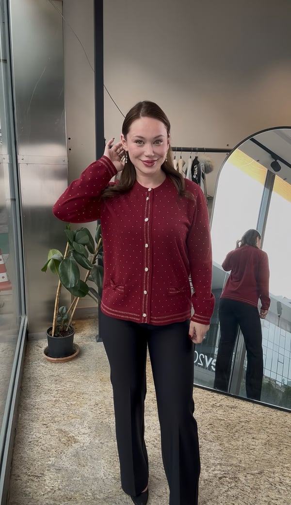 Taşlı Kurdele Detaylı Triko 9014