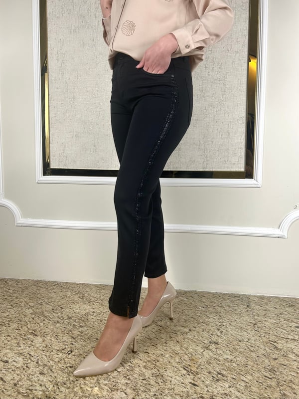 Yanlaı Taşlı Mom Jean Pantolon P326