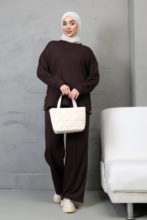 Çıtçıtlı Modal Kumaştan Eşofman Takımı