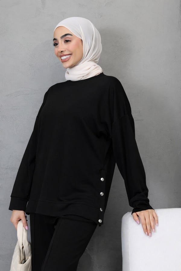 Çıtçıtlı Modal Kumaştan Eşofman Takımı