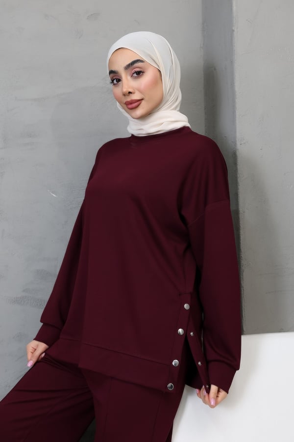 Çıtçıtlı Modal Kumaştan Eşofman Takımı