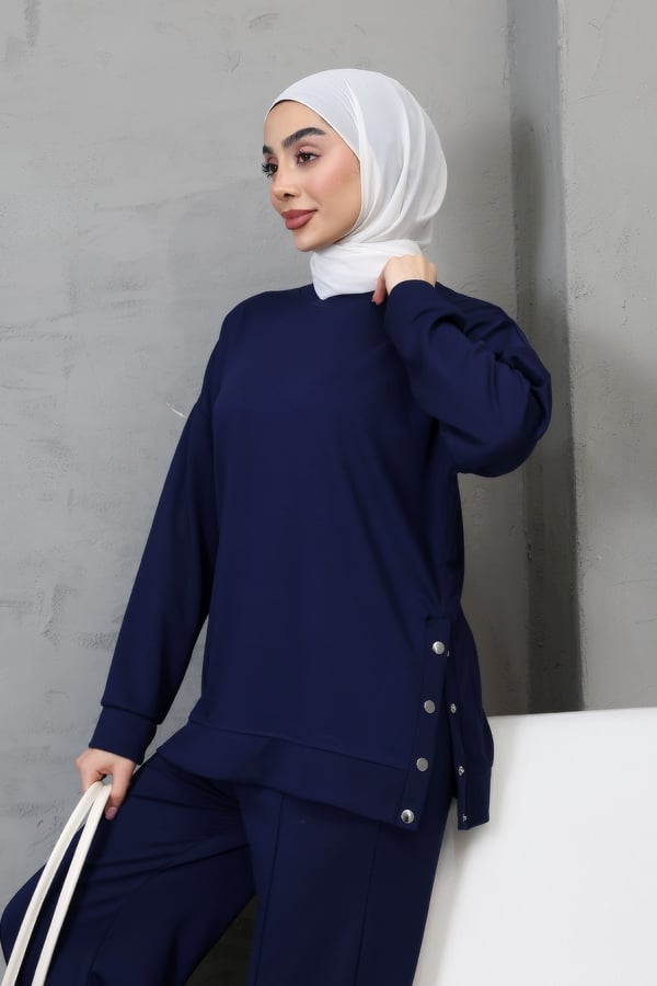 Çıtçıtlı Modal Kumaştan Eşofman Takımı