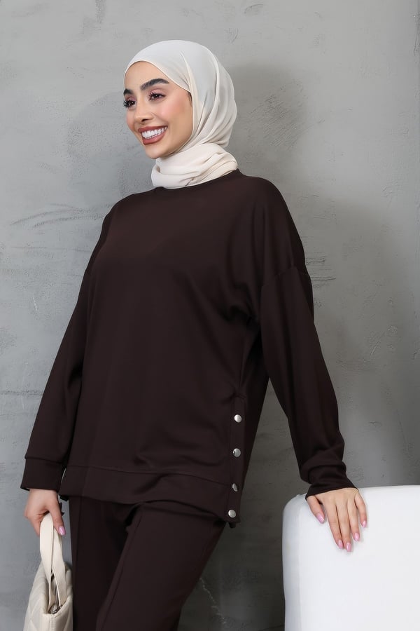 Çıtçıtlı Modal Kumaştan Eşofman Takımı