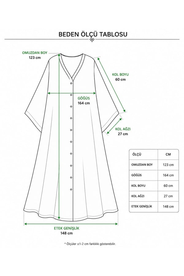 Kelebek Desen Boydan Düğmeli Oversize Elbise | One Size | STD Beden