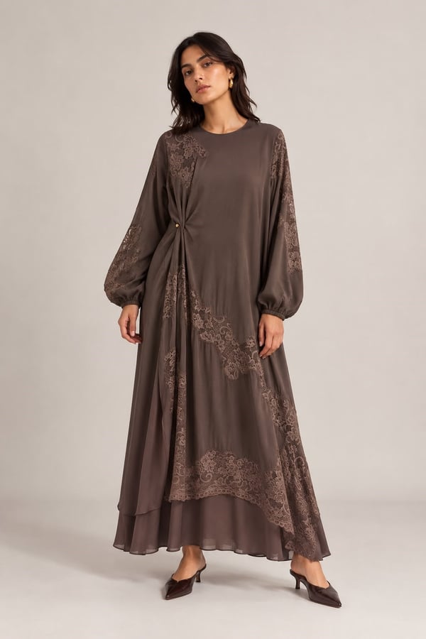 Lace Drape Elbise
