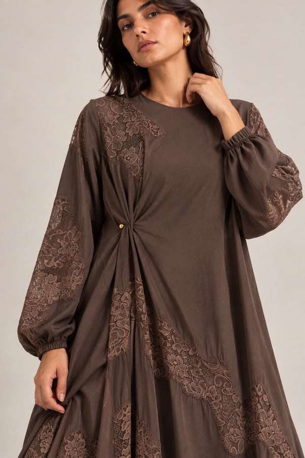 Lace Drape Elbise