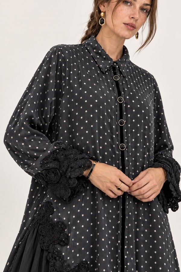 Polka Lace Elbise
