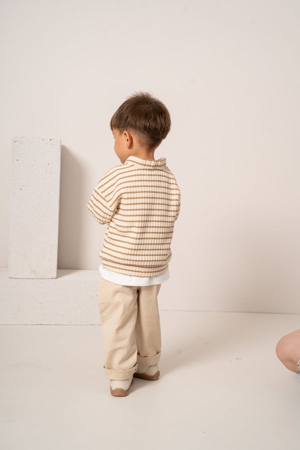 Erkek Bebek & Çocuk Çizgili Sweat Tişört Pantolon 3'lü Takım
