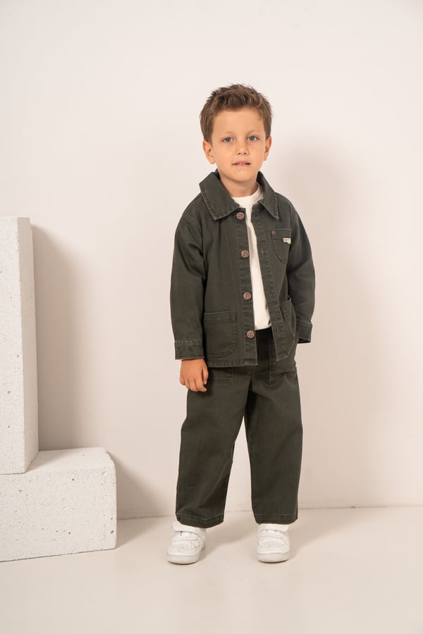 Erkek Bebek & Çocuk Gabardin Ceket Sweat Pantolon 3'lü Takım
