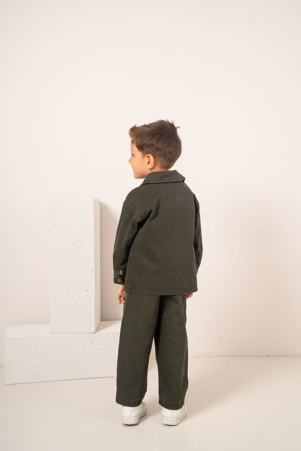 Erkek Bebek & Çocuk Gabardin Ceket Sweat Pantolon 3'lü Takım