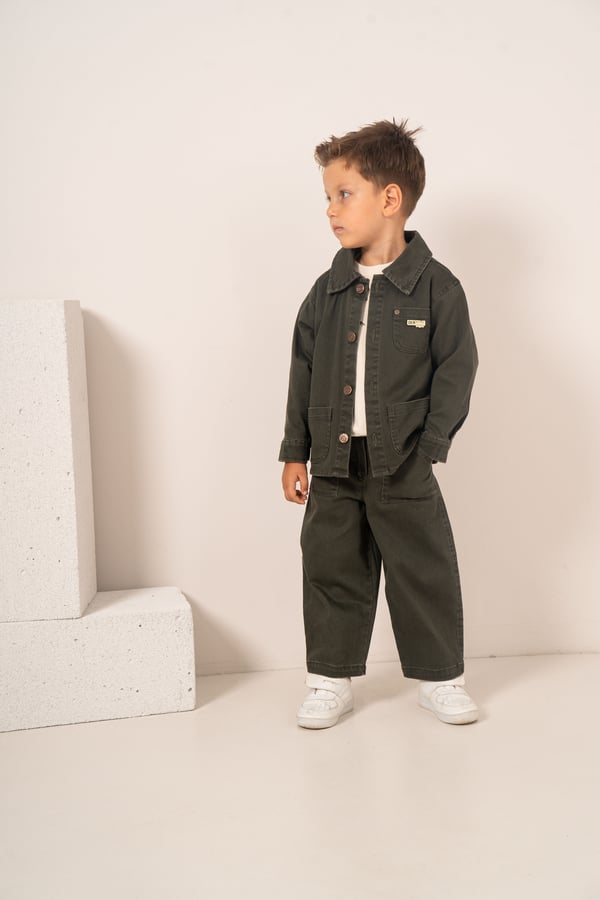 Erkek Bebek & Çocuk Gabardin Ceket Sweat Pantolon 3'lü Takım