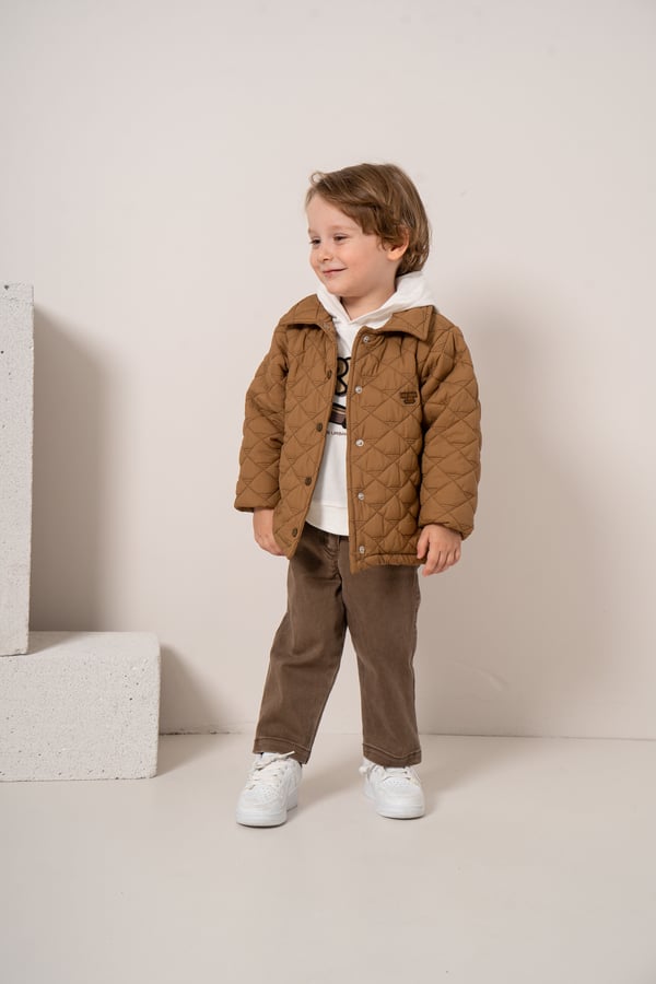 Erkek Bebek & Çocuk Kapitone Ceketli Pantolonlu 3'lü Takım