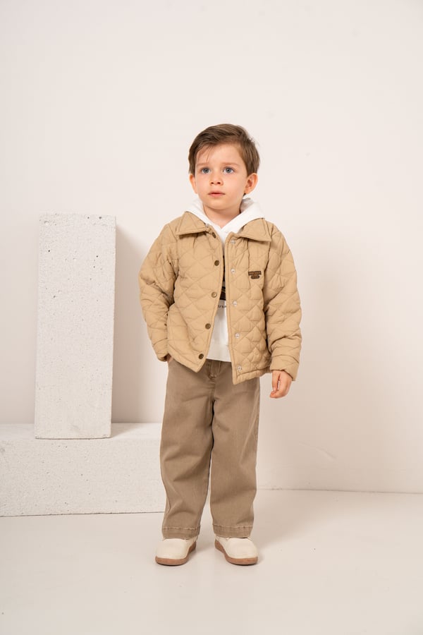 Erkek Bebek & Çocuk Kapitone Ceketli Pantolonlu 3'lü Takım