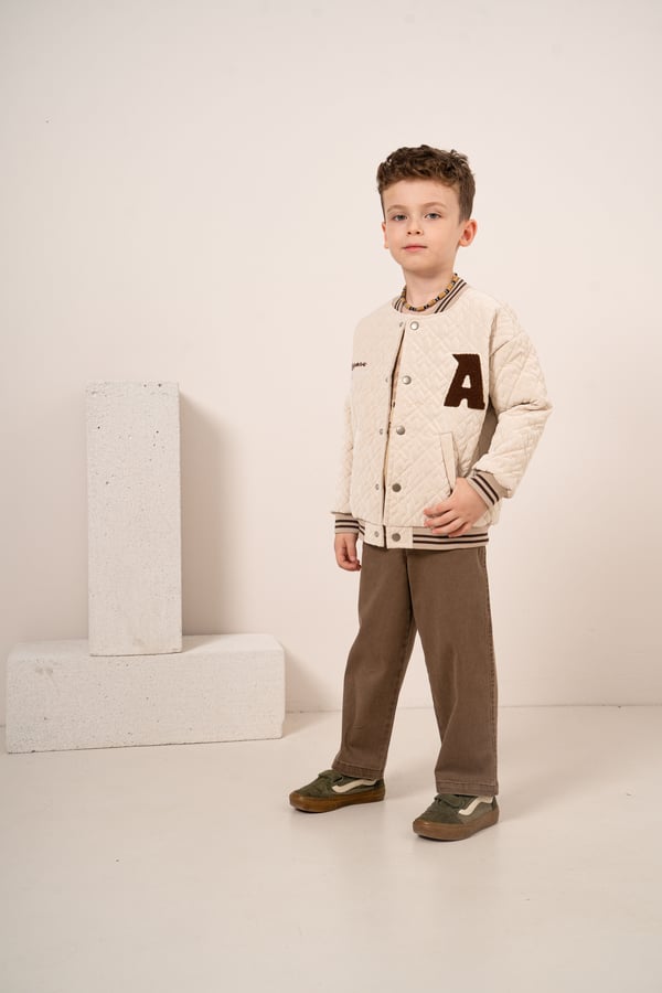 Erkek Bebek & Çocuk Kapitone Desenli Ceket Sweat Pantolon 3'lü Takım