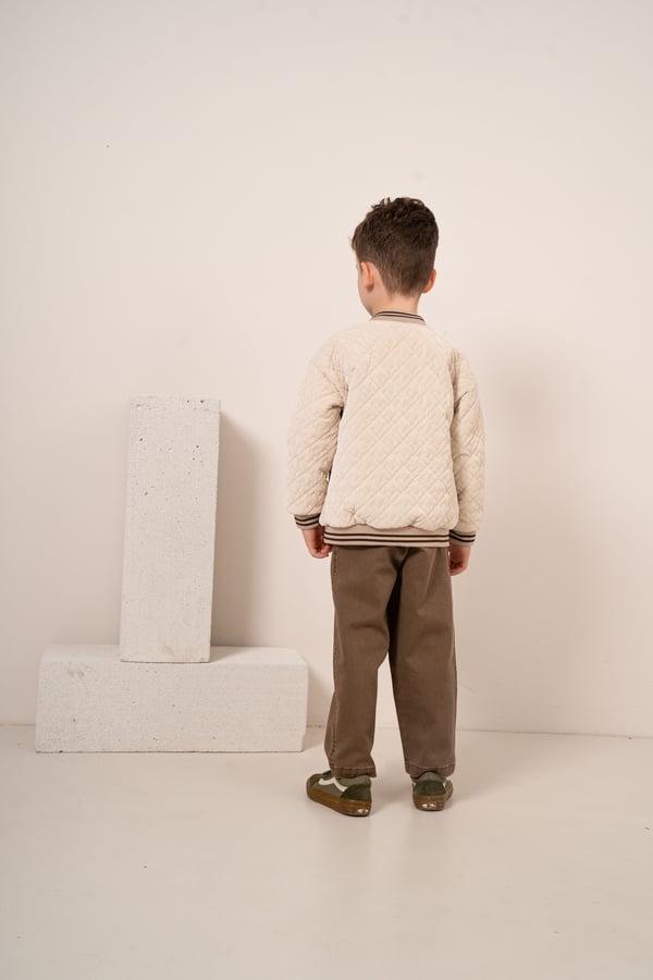 Erkek Bebek & Çocuk Kapitone Desenli Ceket Sweat Pantolon 3'lü Takım