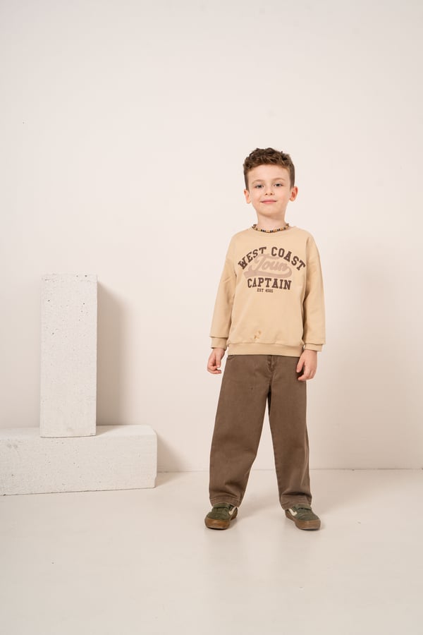 Erkek Bebek & Çocuk Kapitone Desenli Ceket Sweat Pantolon 3'lü Takım