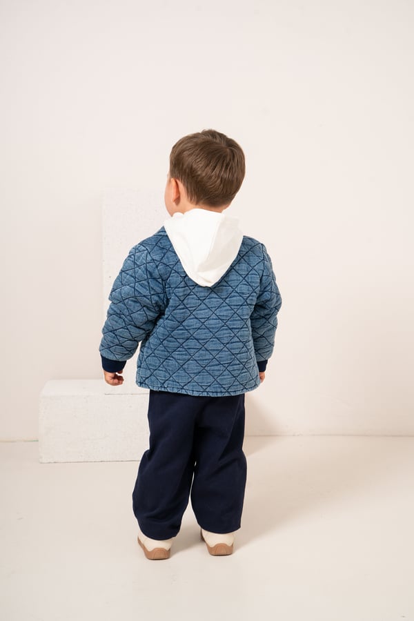 Erkek Bebek & Çocuk Kapüşonlu Sweat Kapitone Ceketli Pantolon 3'lü Takım