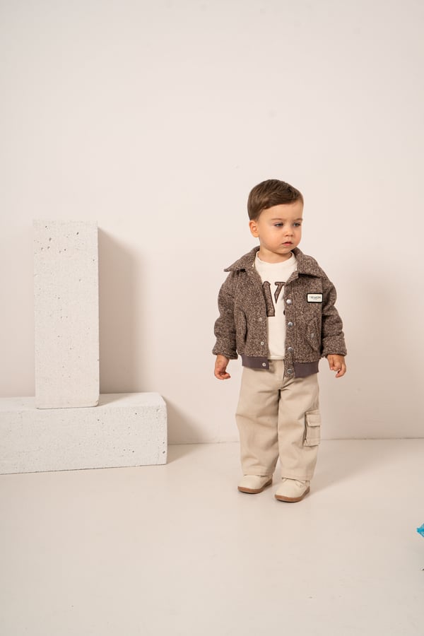 Erkek Bebek & Çocuk Kaşe Ceketli 3'lü Takım
