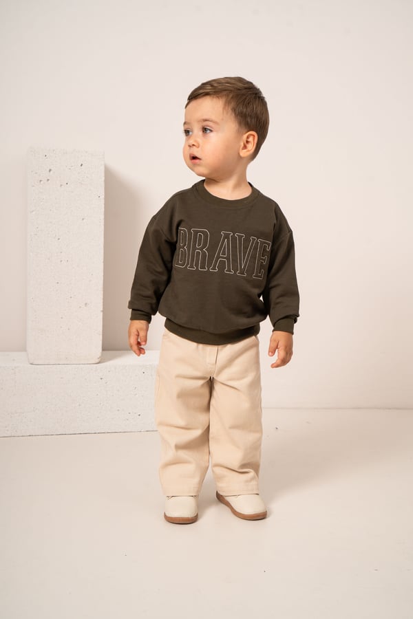 Erkek Bebek & Çocuk Oduncu Polar Ceket Sweat ve Pantolon 3'lü Takım