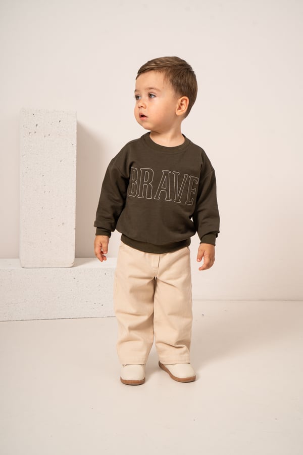 Erkek Bebek & Çocuk Oduncu Polar Ceket Sweat ve Pantolon 3'lü Takım