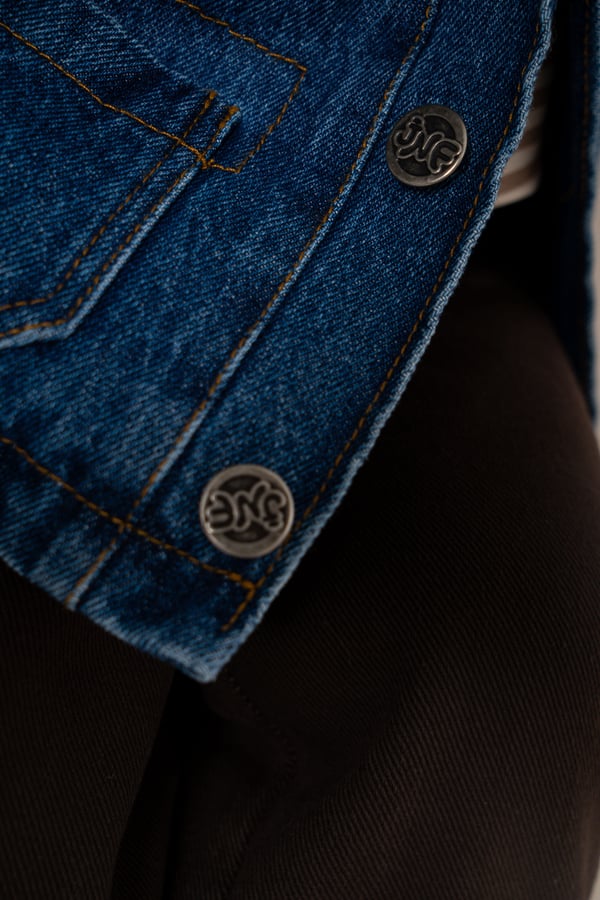 Erkek Bebek & Çocuk Orijinal Denim Kot Ceket Çizgili Sweat Pantolon 3'lü Takım